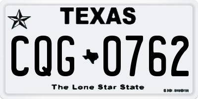 TX license plate CQG0762