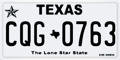 TX license plate CQG0763