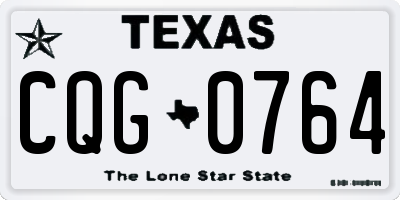 TX license plate CQG0764