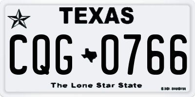TX license plate CQG0766