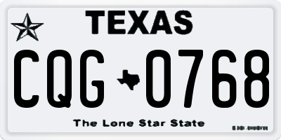 TX license plate CQG0768