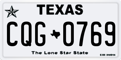 TX license plate CQG0769
