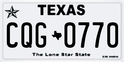 TX license plate CQG0770