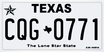 TX license plate CQG0771