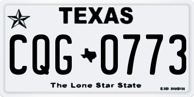 TX license plate CQG0773