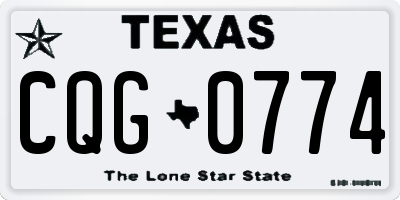 TX license plate CQG0774
