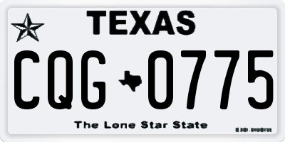 TX license plate CQG0775