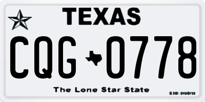 TX license plate CQG0778