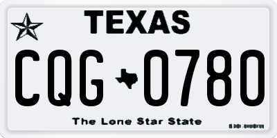 TX license plate CQG0780