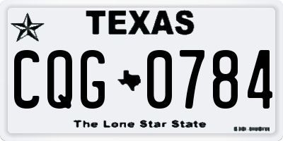 TX license plate CQG0784