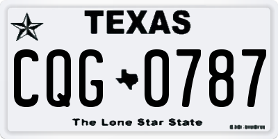TX license plate CQG0787