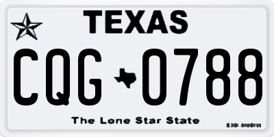 TX license plate CQG0788