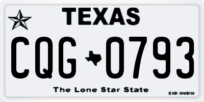 TX license plate CQG0793