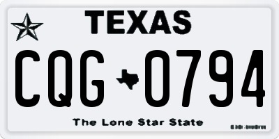 TX license plate CQG0794