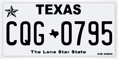 TX license plate CQG0795