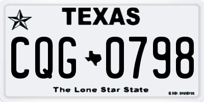 TX license plate CQG0798