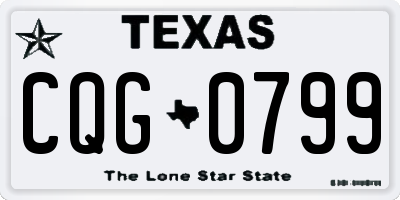 TX license plate CQG0799