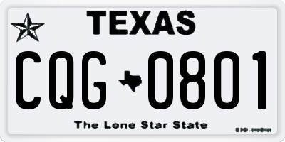 TX license plate CQG0801