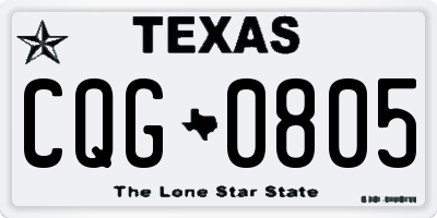 TX license plate CQG0805