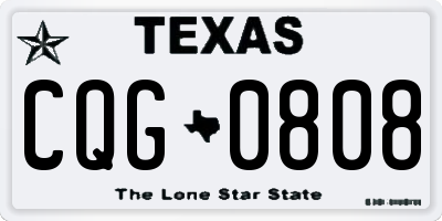 TX license plate CQG0808