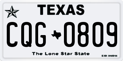 TX license plate CQG0809