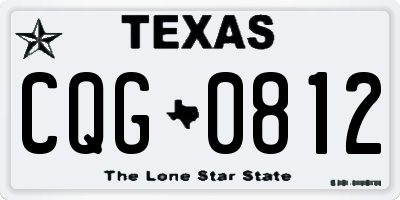 TX license plate CQG0812