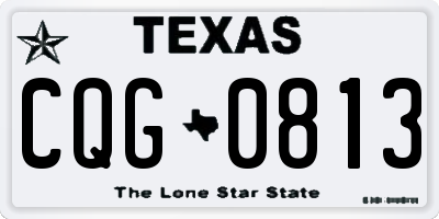 TX license plate CQG0813