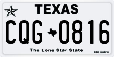TX license plate CQG0816