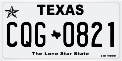 TX license plate CQG0821