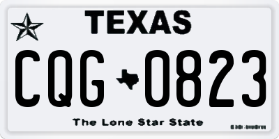 TX license plate CQG0823