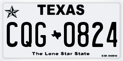 TX license plate CQG0824