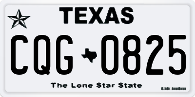 TX license plate CQG0825
