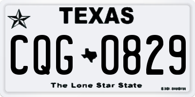 TX license plate CQG0829