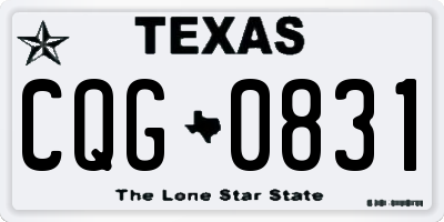 TX license plate CQG0831