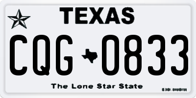 TX license plate CQG0833