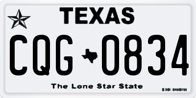 TX license plate CQG0834