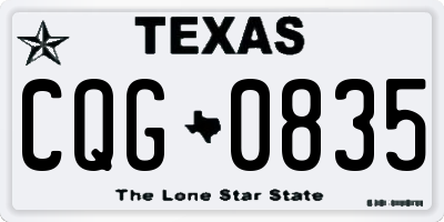 TX license plate CQG0835