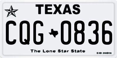 TX license plate CQG0836