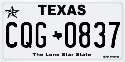 TX license plate CQG0837