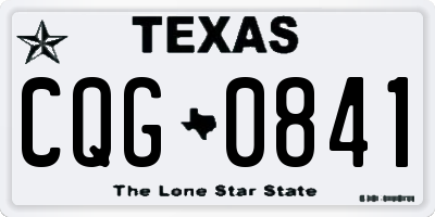 TX license plate CQG0841