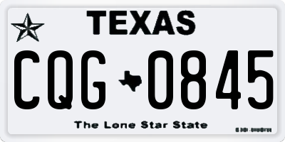 TX license plate CQG0845