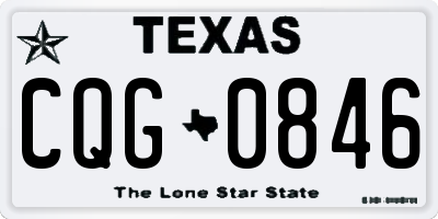 TX license plate CQG0846
