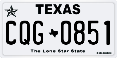 TX license plate CQG0851