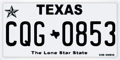 TX license plate CQG0853