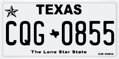 TX license plate CQG0855