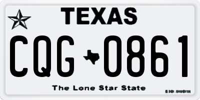 TX license plate CQG0861