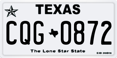 TX license plate CQG0872
