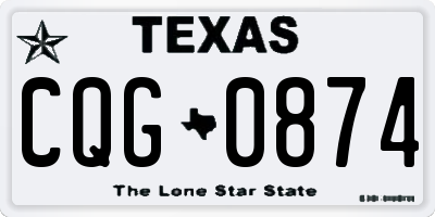 TX license plate CQG0874