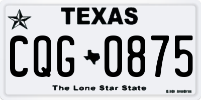 TX license plate CQG0875
