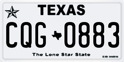 TX license plate CQG0883